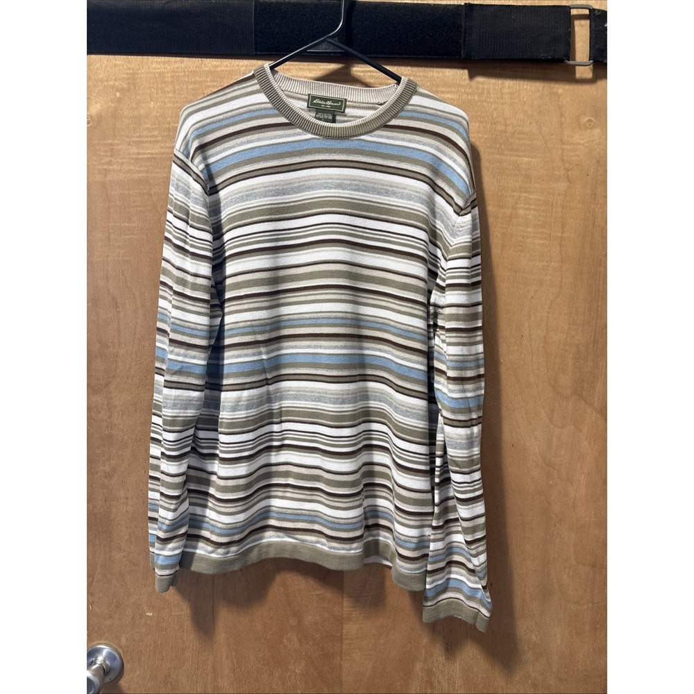 vtg eddie bauer sweater Striped Men's‎ Pullover Sweater Large '90s
